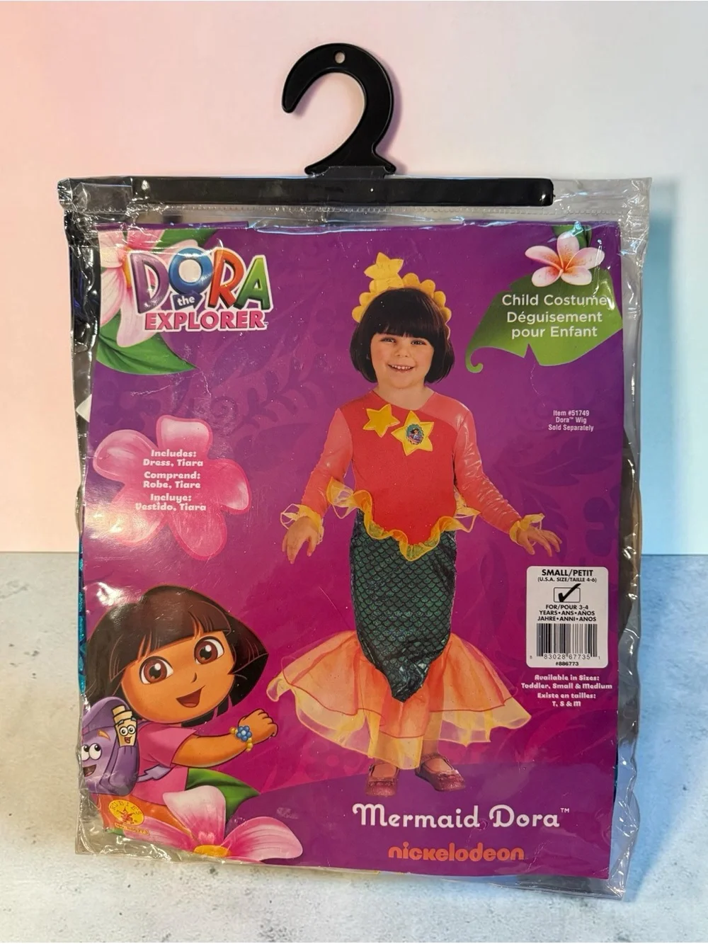 NEW DORA THE EXPLORER “MERMAID DORA” COSTUME SZ SMALL 4-6  HALLOWEEN DRESS-UP